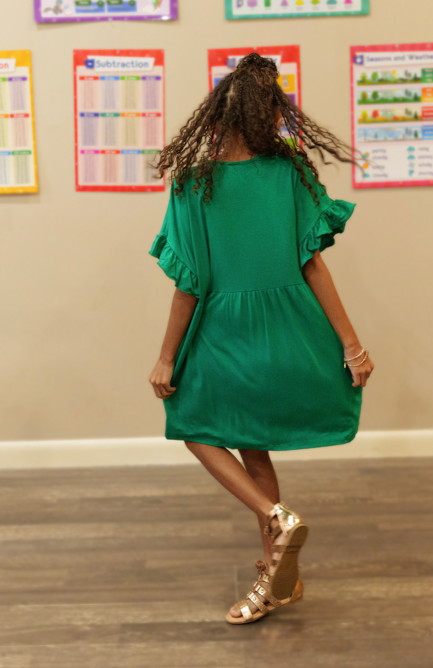 Jade Ruffle Tunic Dress