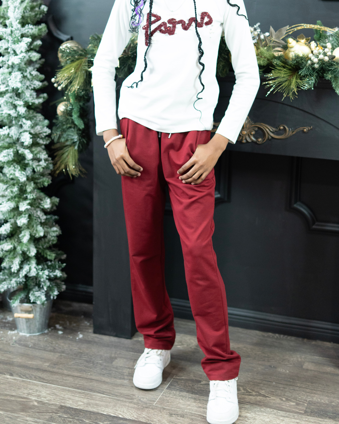 Harmony Straight Leg Pants (Burgundy)