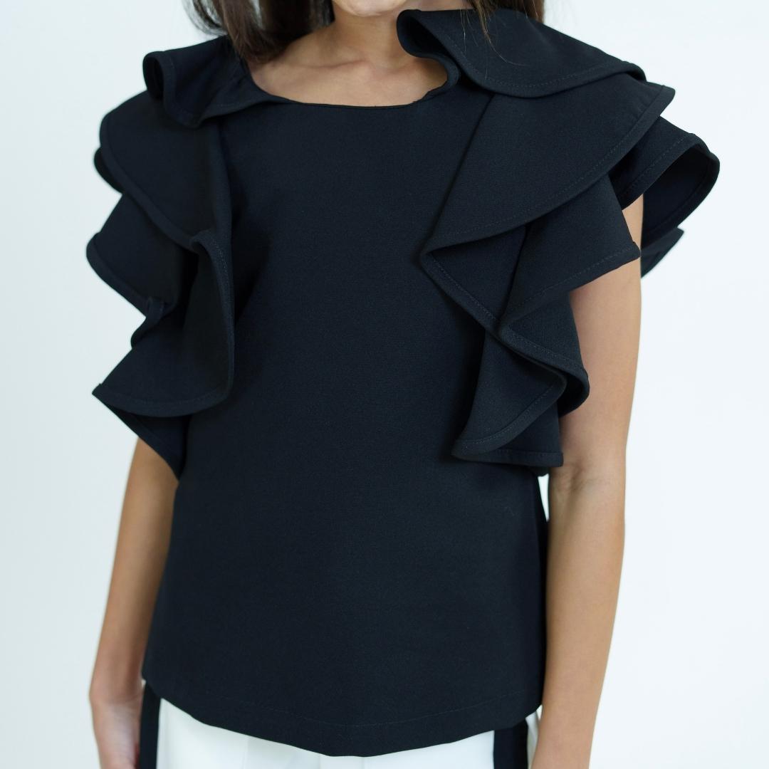 Paisley Ruffle Sleeve Blouse