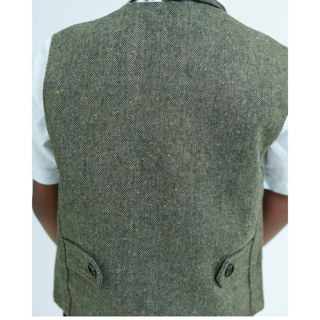 Declan Tweed Vest with Matching Tie and Cap